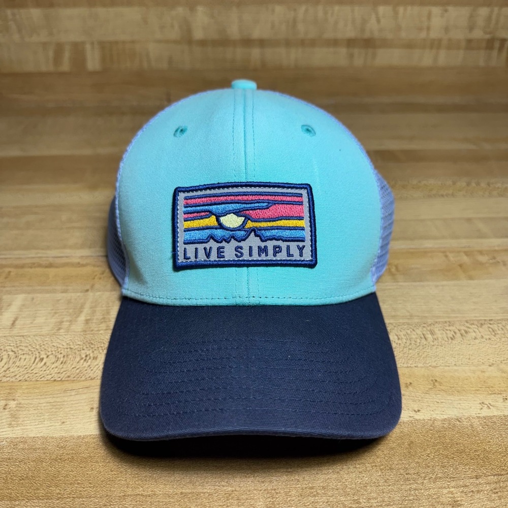 Patagonia Live Simply Trucker Hat Blue Lavender Mesh Snapback Cap